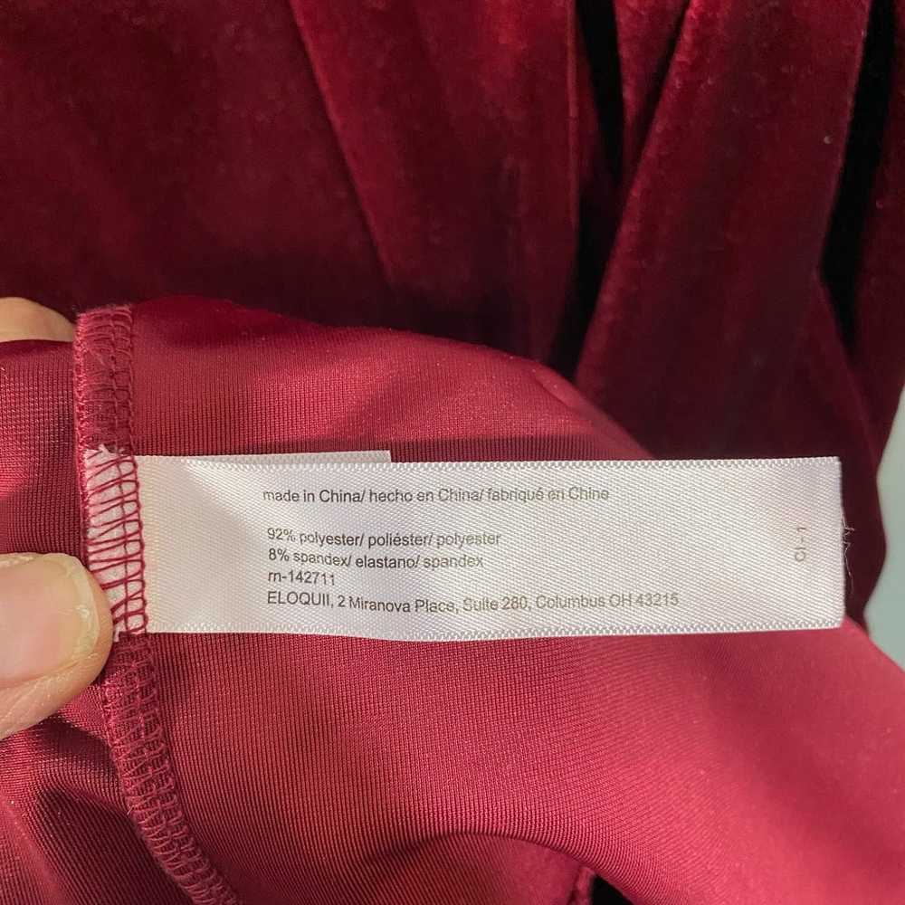 Eloquii Women's Red Velvet Faux Wrap Skirt Long P… - image 8