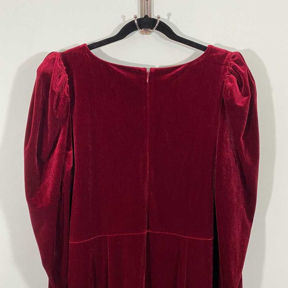 Eloquii Women's Red Velvet Faux Wrap Skirt Long P… - image 9