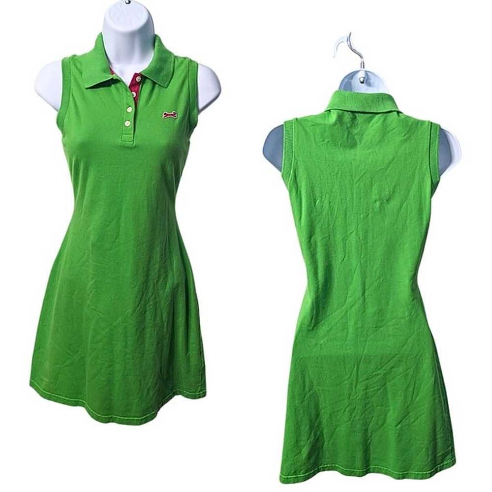 Vintage Y2K LE TIGRE Bright Green Sleeveless Prep… - image 1