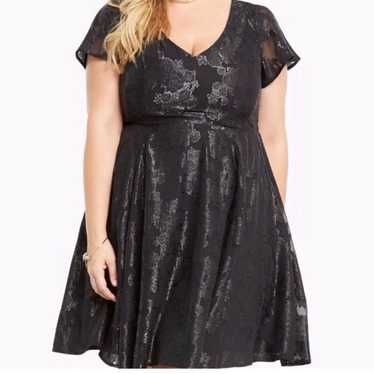 Torrid black metallic jacquard dress - image 1