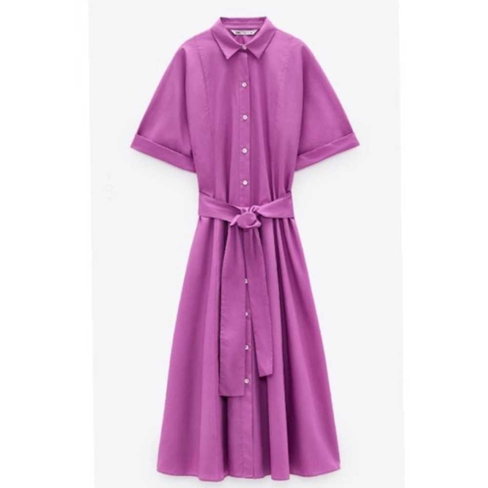Zara Poplin Shirt Dress Gently used - image 2