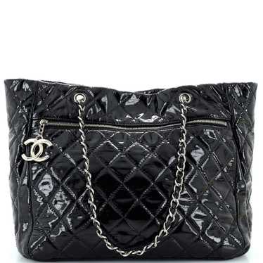 Chanel CC Charm Tote Quilted Patent Vinyl Large - image 1