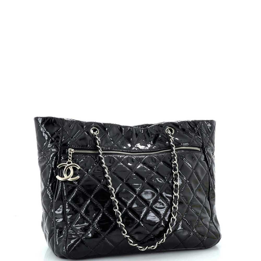 Chanel CC Charm Tote Quilted Patent Vinyl Large - image 2