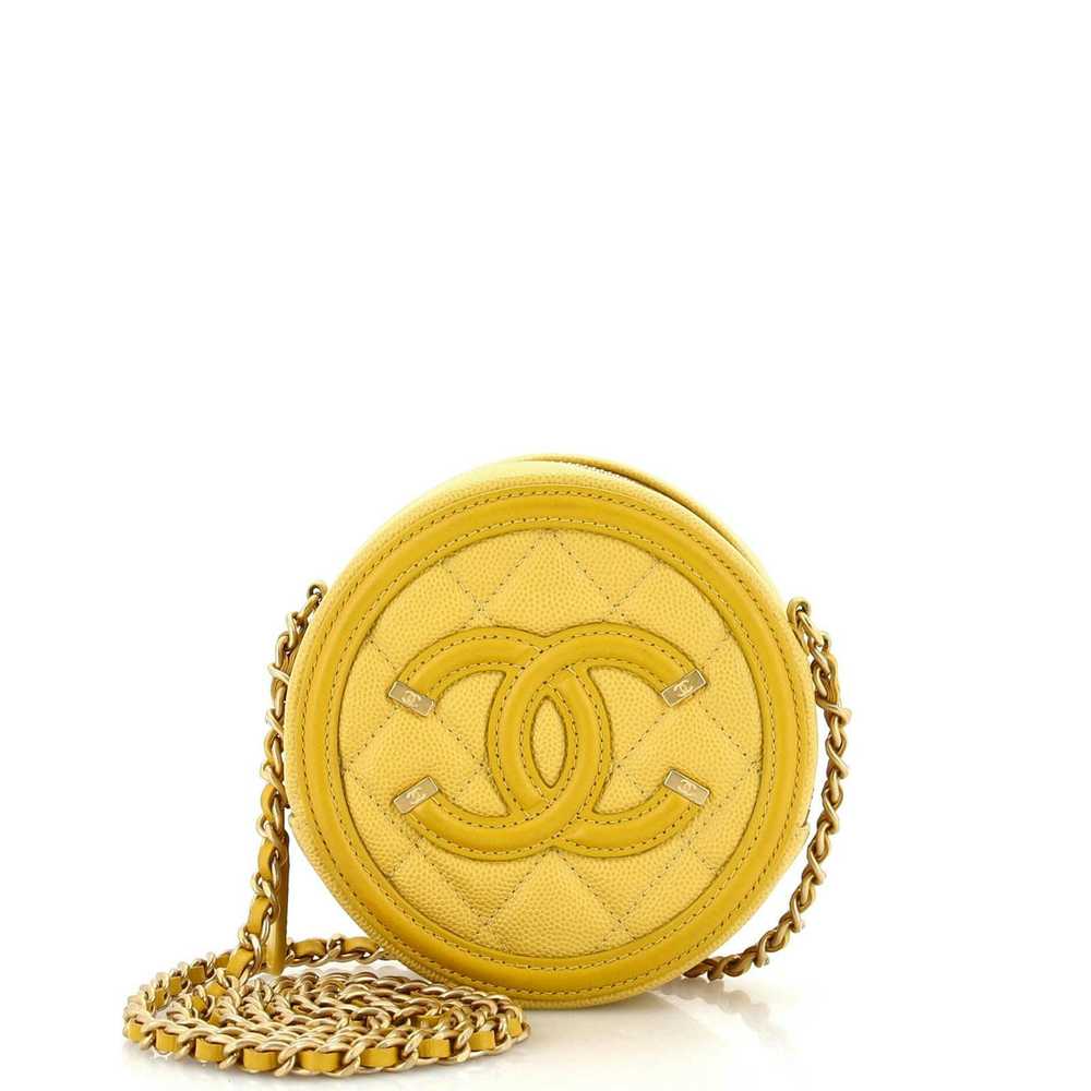 Chanel Filigree Round Clutch with Chain Quilted C… - image 1