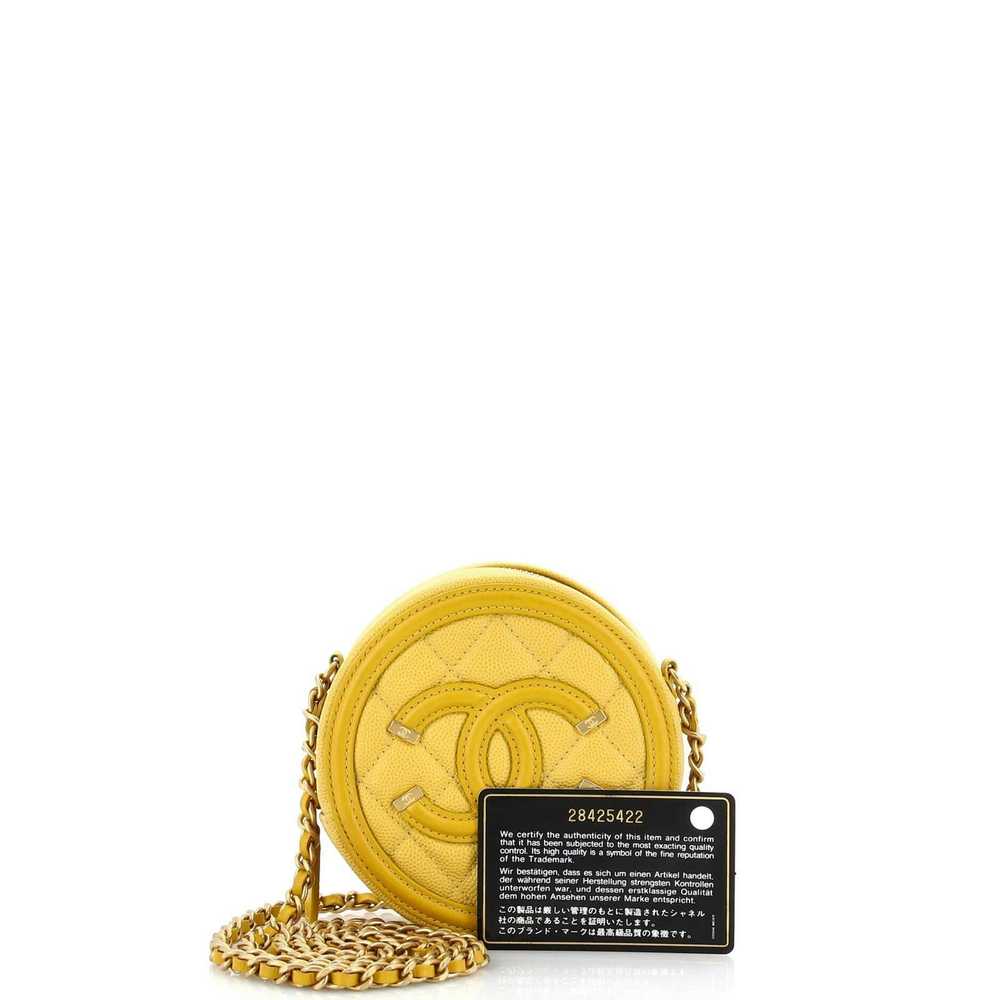 Chanel Filigree Round Clutch with Chain Quilted C… - image 2