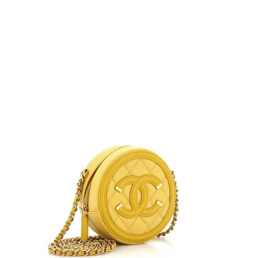 Chanel Filigree Round Clutch with Chain Quilted C… - image 3