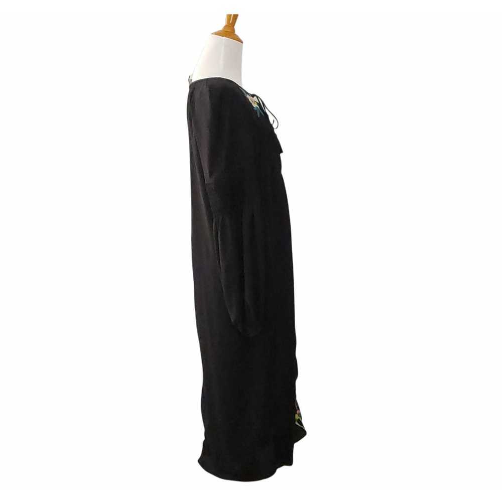 Neiman Marcus Embroidered Peasant Dress Midi Blac… - image 3