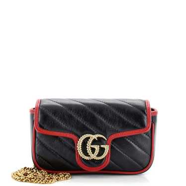 Gucci GG Marmont Flap Bag Diagonal Quilted Leathe… - image 1