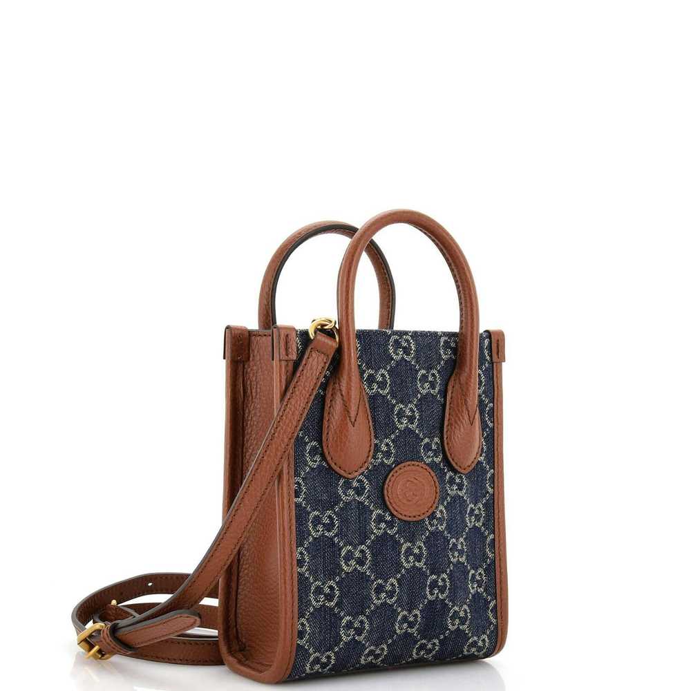 Gucci Interlocking G Patch Tote GG Denim Mini - image 2