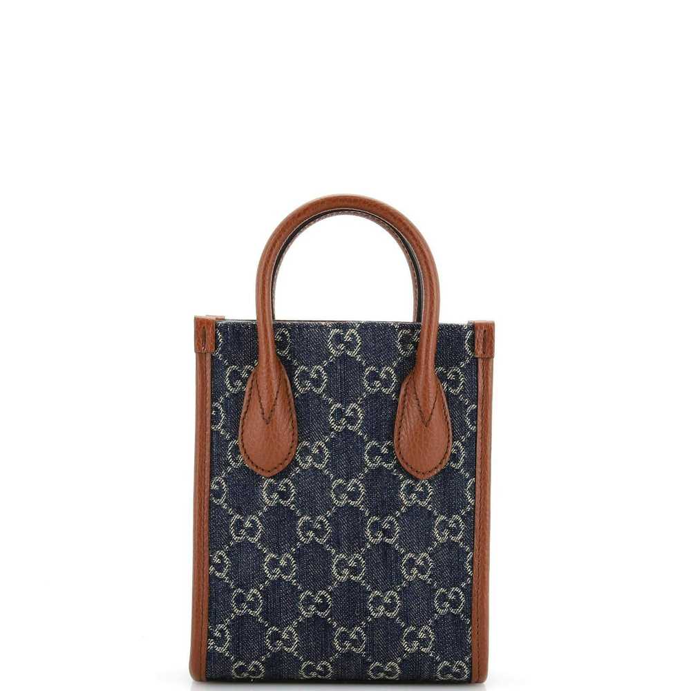 Gucci Interlocking G Patch Tote GG Denim Mini - image 3