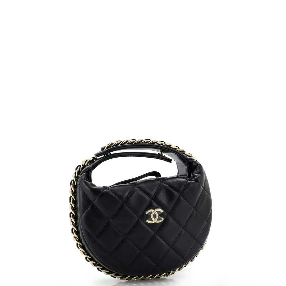 Chanel Chain Around Hobo Pouch Quilted Lambskin M… - image 3