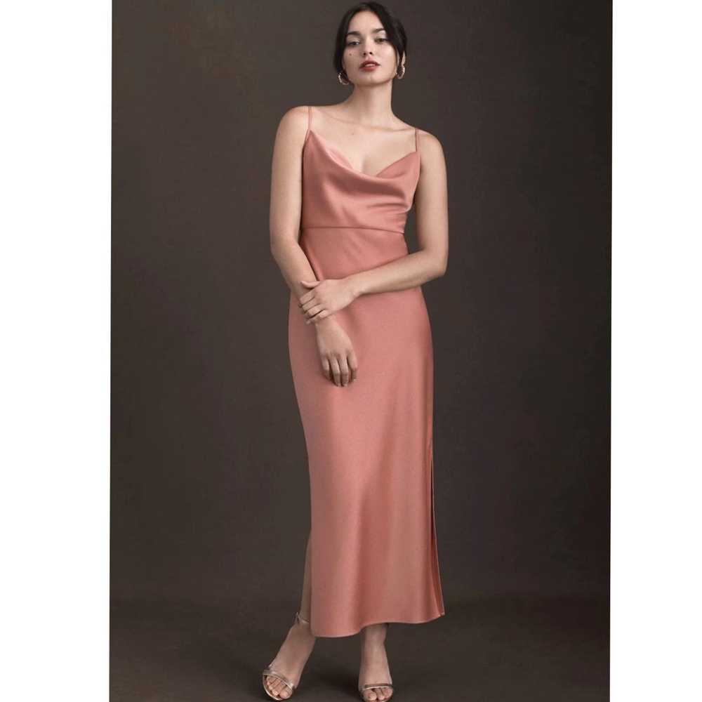 BHLDN Anthropologie Cali Pink Blush Satin Cowl Ne… - image 1