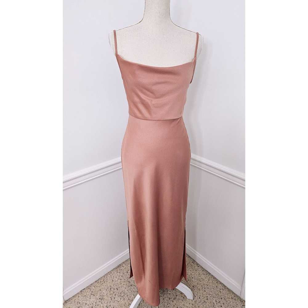 BHLDN Anthropologie Cali Pink Blush Satin Cowl Ne… - image 2