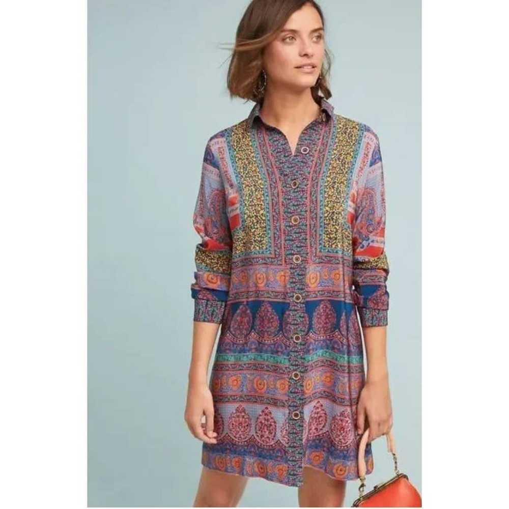 Anthropologie Maeve Casablanca Silk Shirtdress - image 1