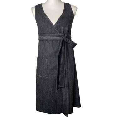 Anna Sui ladies wrap dress sleeveless gray wool c… - image 1