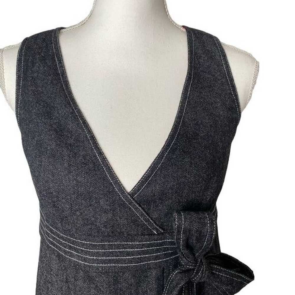Anna Sui ladies wrap dress sleeveless gray wool c… - image 2