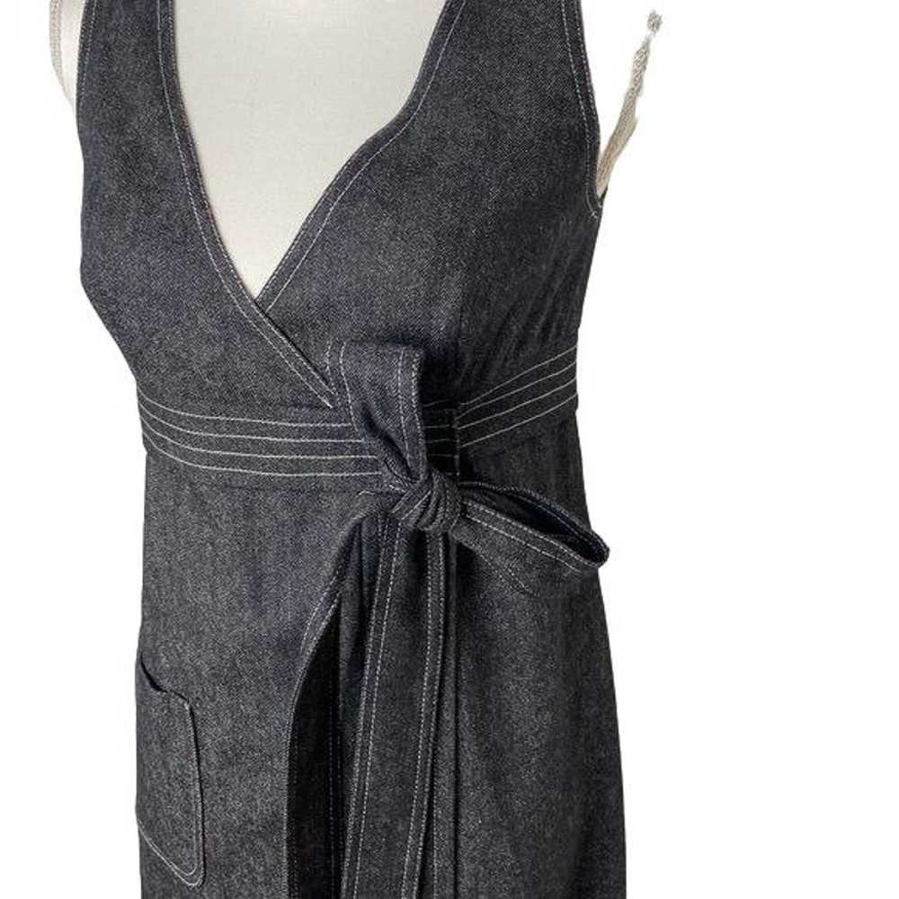 Anna Sui ladies wrap dress sleeveless gray wool c… - image 3
