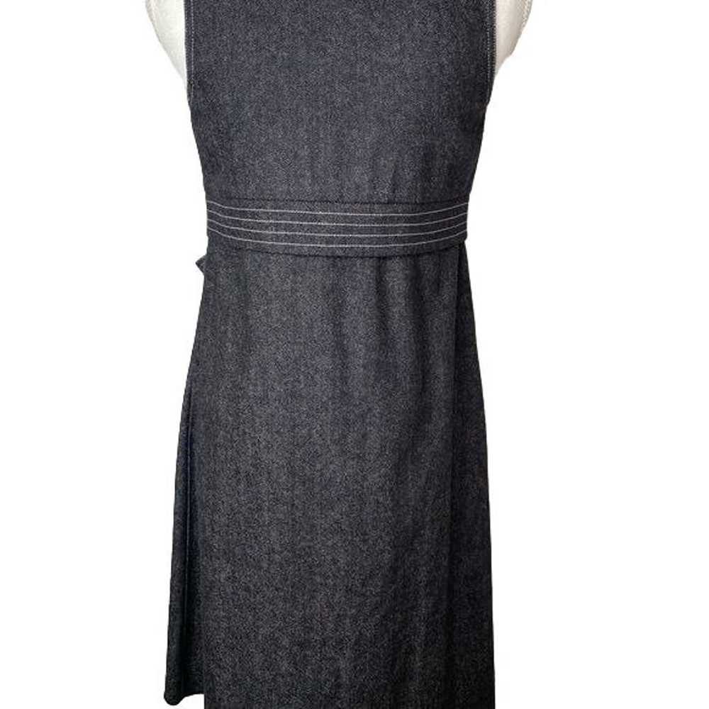 Anna Sui ladies wrap dress sleeveless gray wool c… - image 5
