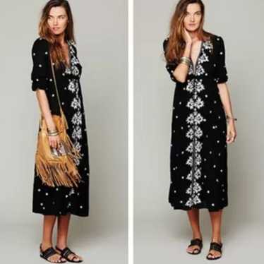 Free People Embroidered V Maxi Dress - image 1