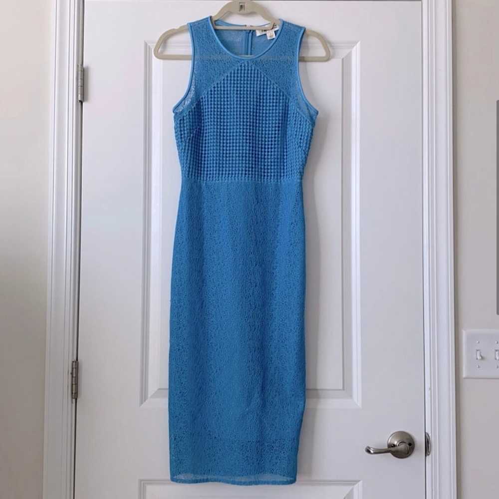 DVF light blue lace sleeveless dress size 0 - image 2