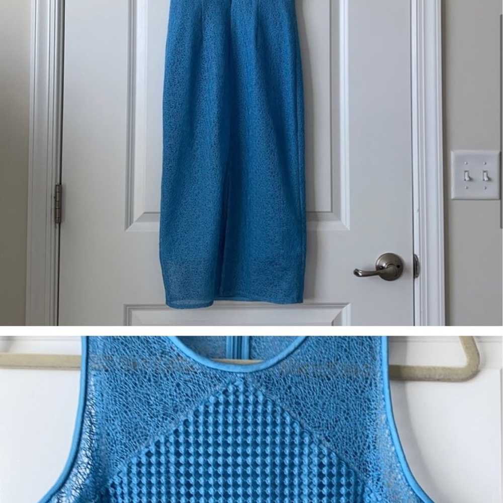 DVF light blue lace sleeveless dress size 0 - image 3