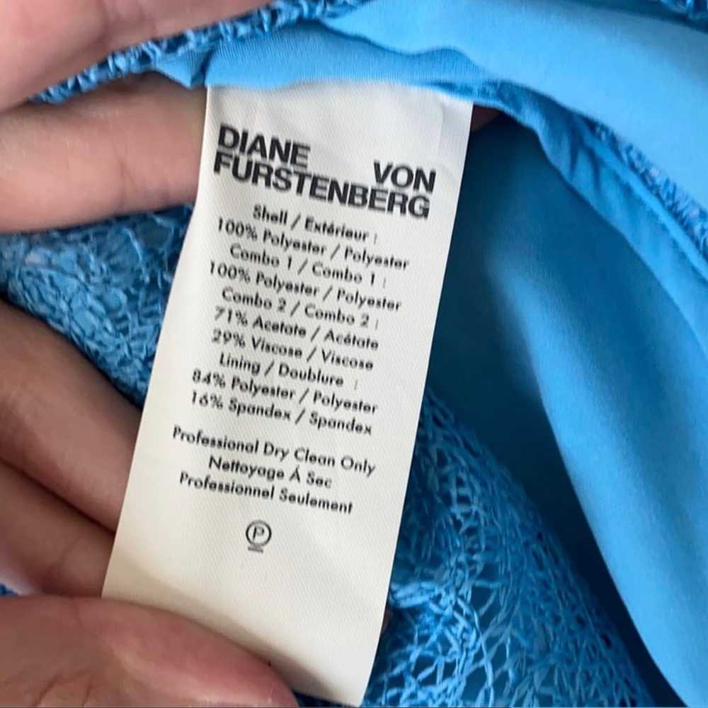 DVF light blue lace sleeveless dress size 0 - image 4