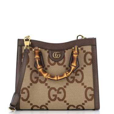 Gucci Diana NM Bamboo Handle Tote Jumbo GG Canvas… - image 1