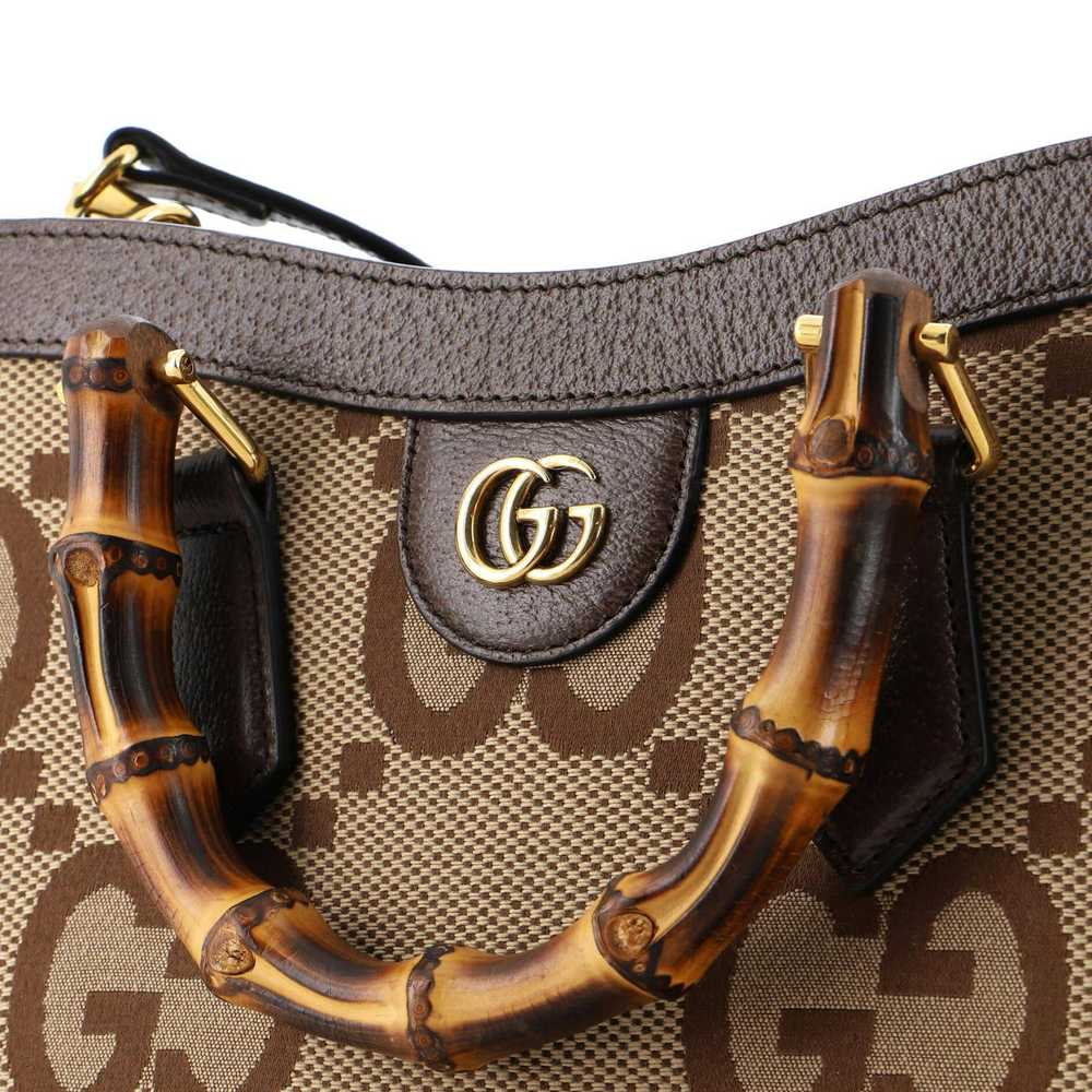 Gucci Diana NM Bamboo Handle Tote Jumbo GG Canvas… - image 6