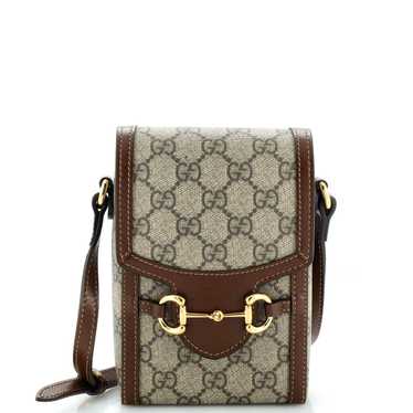 Gucci Horsebit 1955 Crossbody Bag GG Coated Canva… - image 1