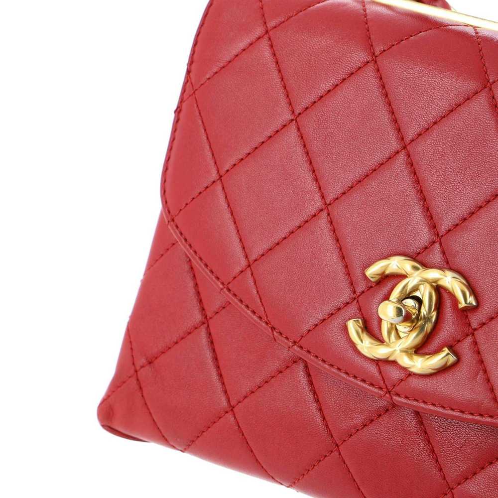 Chanel Trendy Spirit Top Handle Bag Quilted Lambs… - image 8