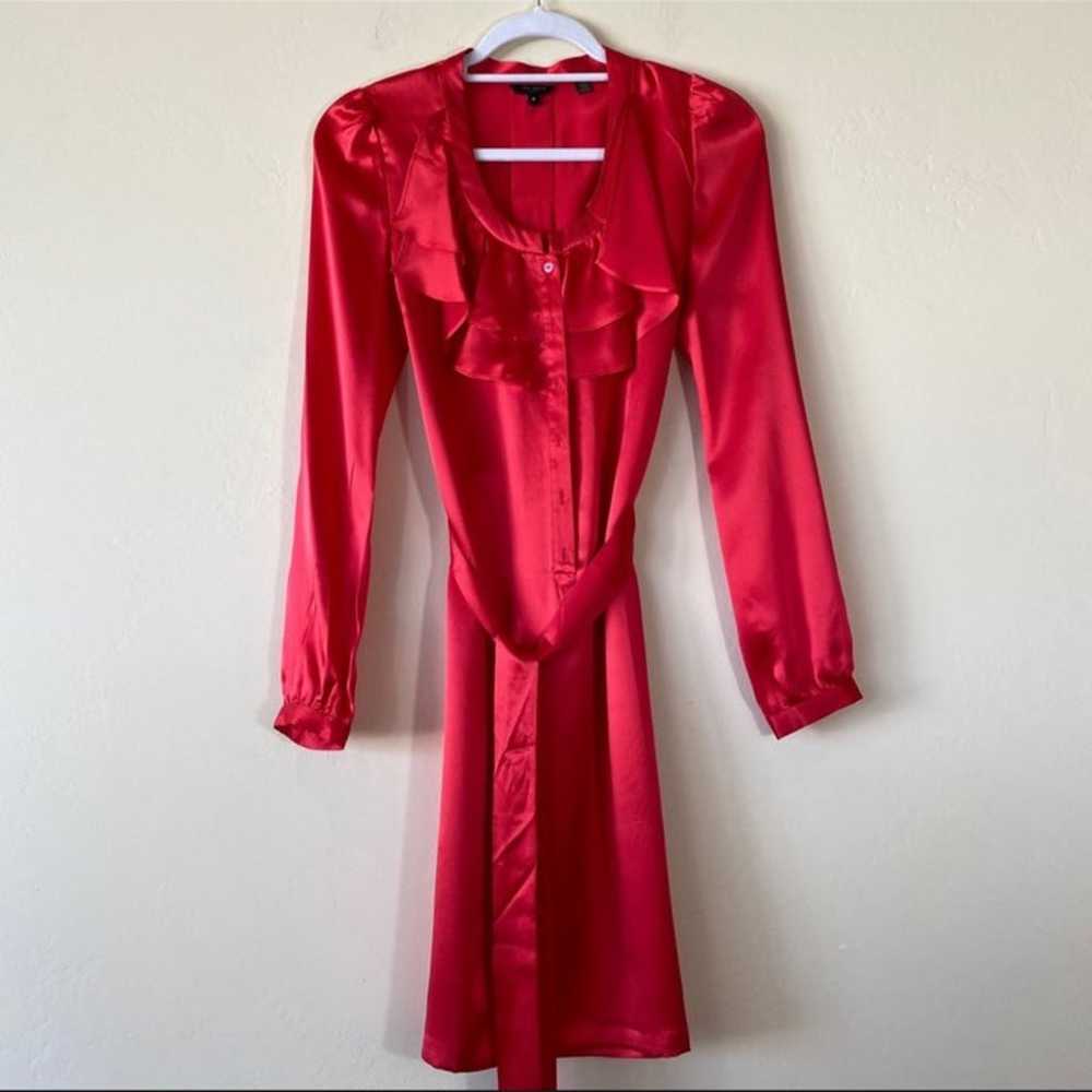 Ted Baker Red Silk Belted Dress 0 - image 1