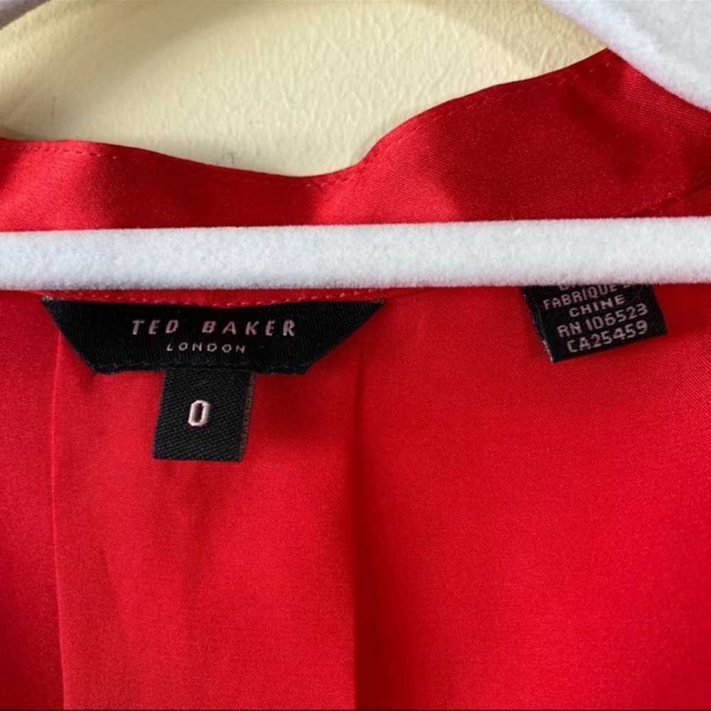 Ted Baker Red Silk Belted Dress 0 - image 3