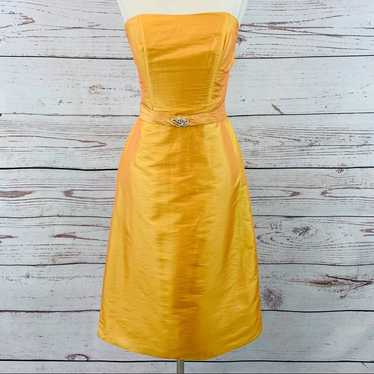 Baylia Designs tangerine strapless metallic dress