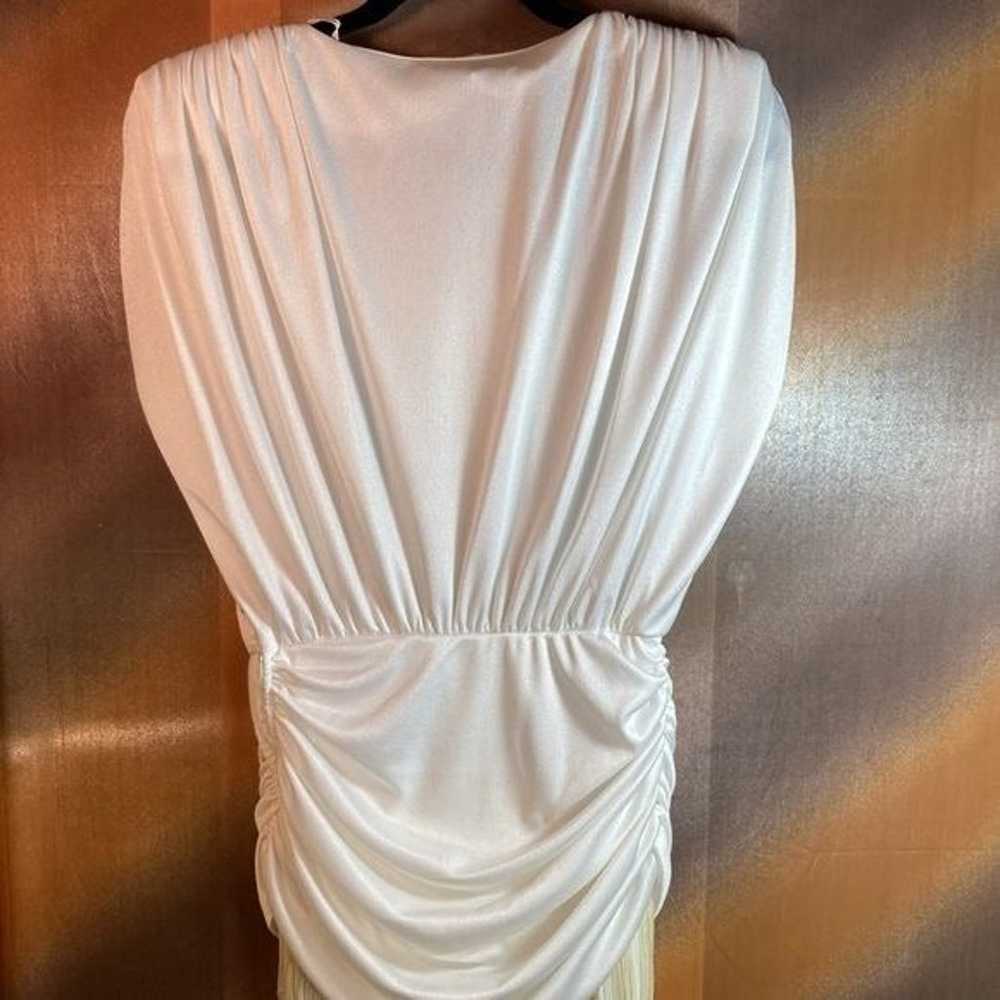 Vintage 80’s party dress. white size 6. Big shoul… - image 5