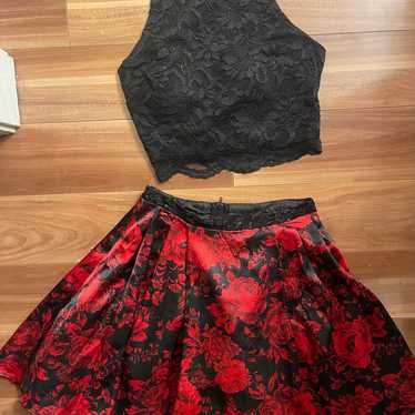 Black and red formal skirt