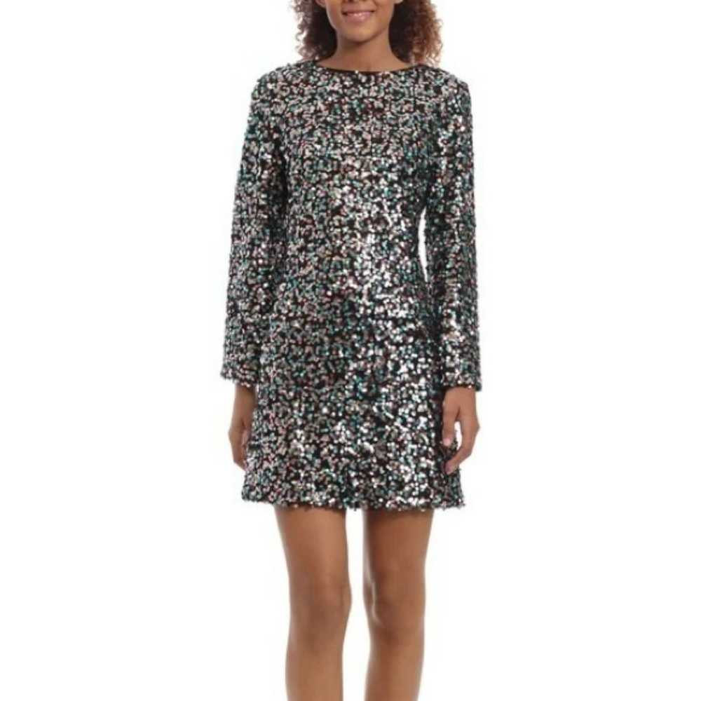 Im Donna Morgan Shift dress Mini sequined long sl… - image 3