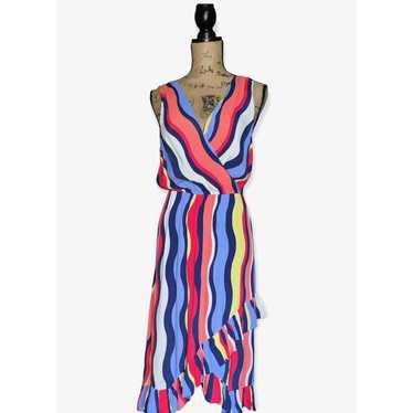 PLENTY TRACY REESE MULTICOLORED STRIPED RUFFLED F… - image 1