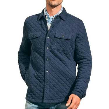 Faherty FAHERTY Navy Blue Epic Quilted Fleece CPO 