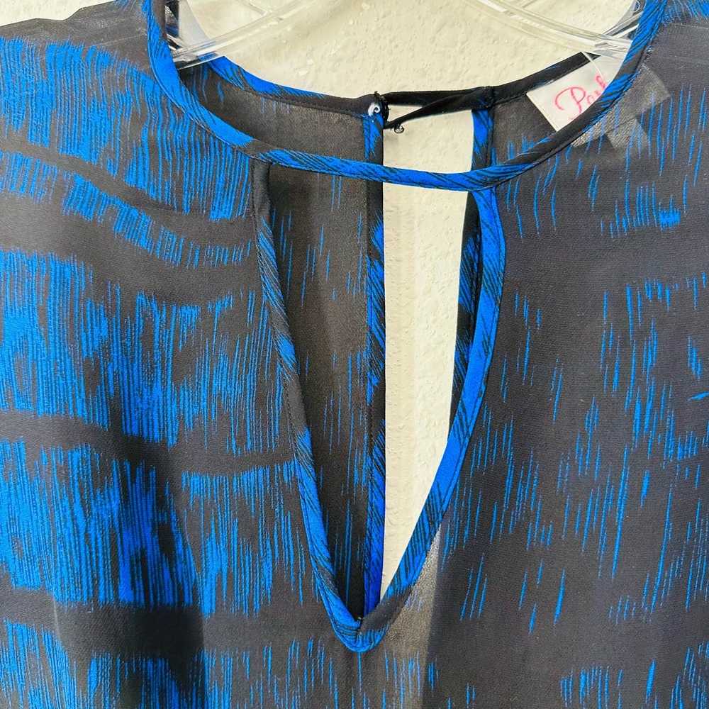 Parker Phantom Cobalt Blue Ruffle Sleeve Drop Wai… - image 5