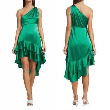 CINQ A SEPT Colina Silk Jade Green One Shoulder M… - image 1