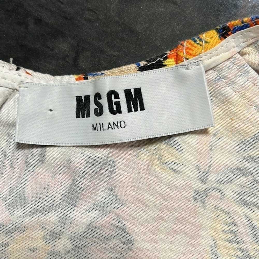 MSGM Milano Floral Denim Designer Dress Italian S… - image 6