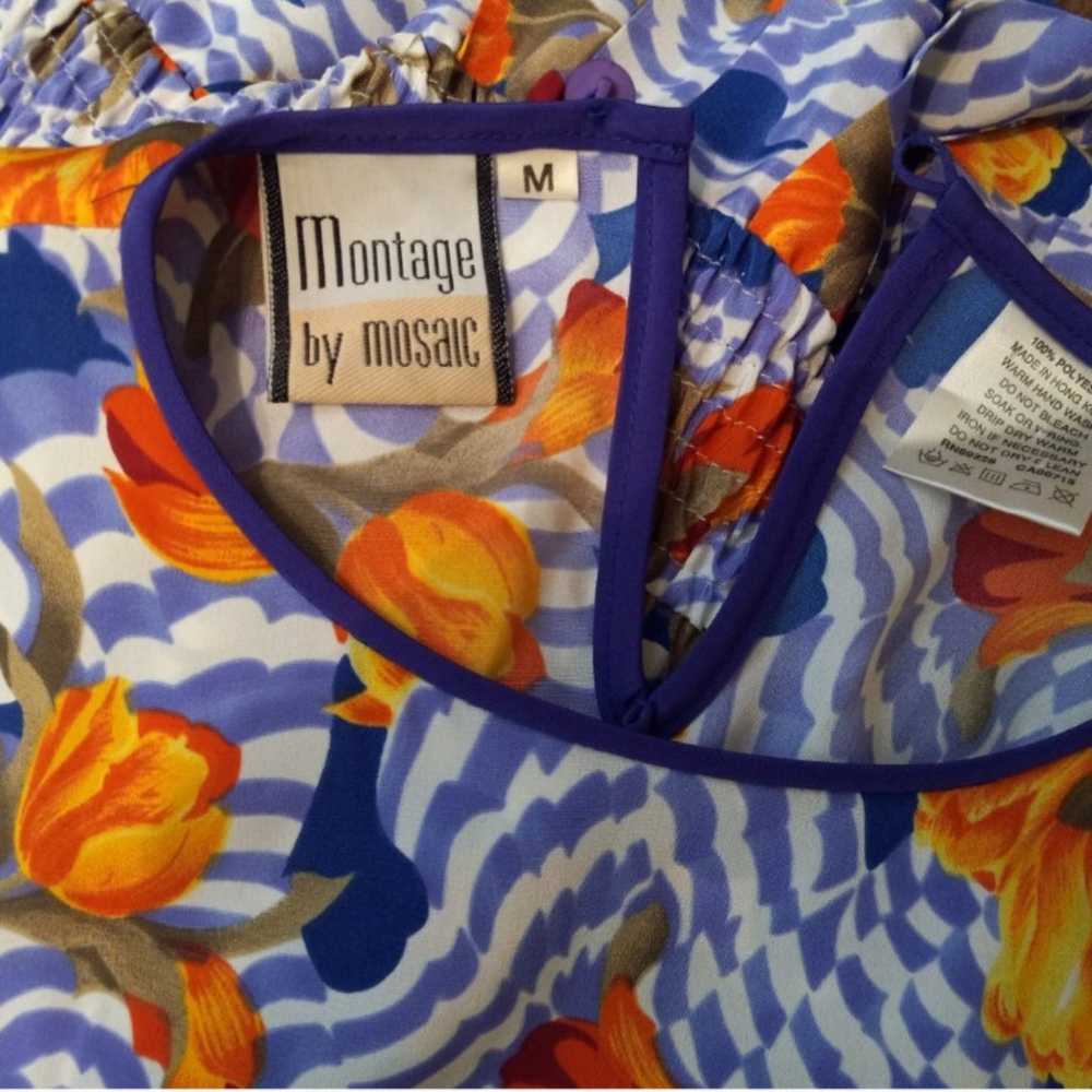 Montage By Mosaic Blue Orange 80s Vintage Pleated… - image 5