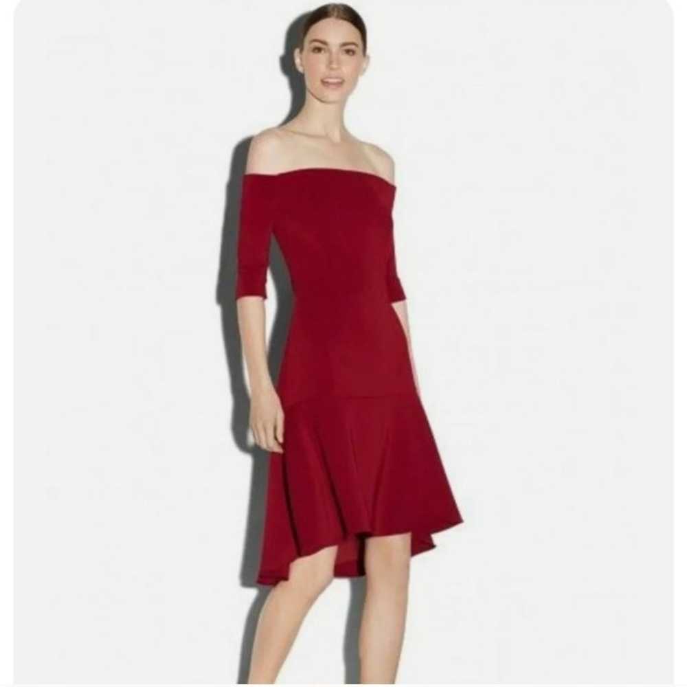 MILLY Nina Off The Shoulder Dress in Bordeaux Win… - image 1