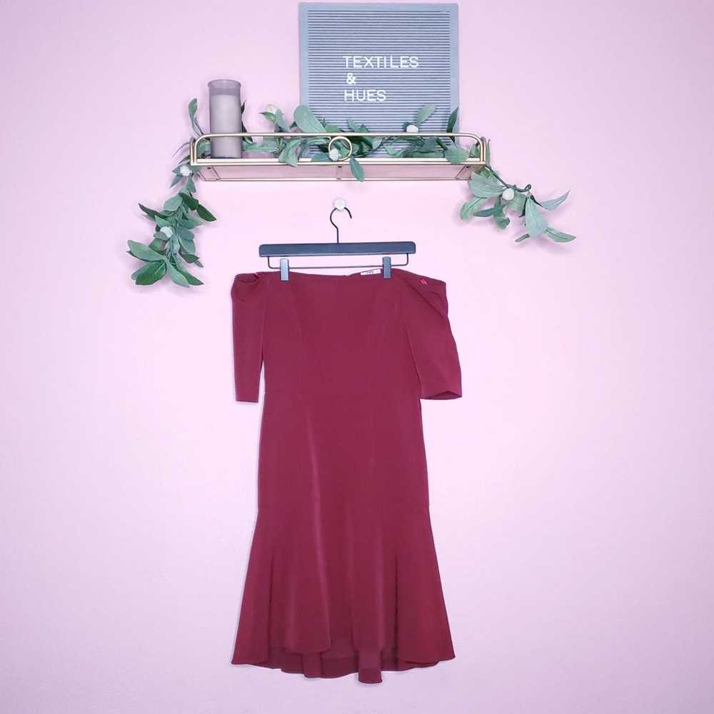 MILLY Nina Off The Shoulder Dress in Bordeaux Win… - image 2