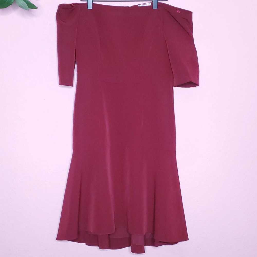 MILLY Nina Off The Shoulder Dress in Bordeaux Win… - image 3