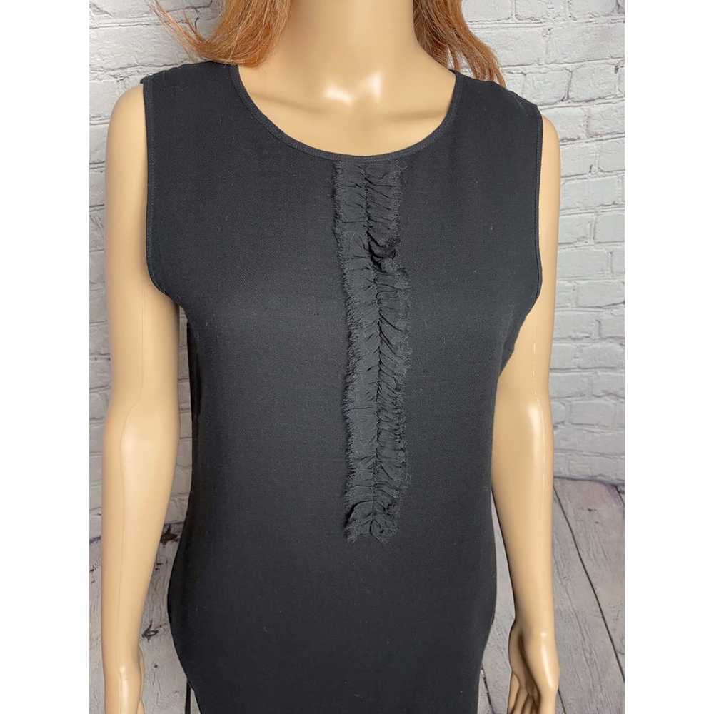 New L'Agence Cotton Wool Black Sleeveless Dress S… - image 3