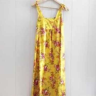 Yellow Floral Tie Shoulder Dress