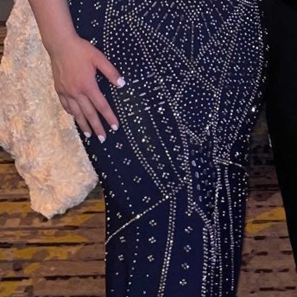 Navy blue dress with gold accents - image 3