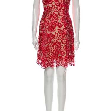 Marchesa Notte lace red dress