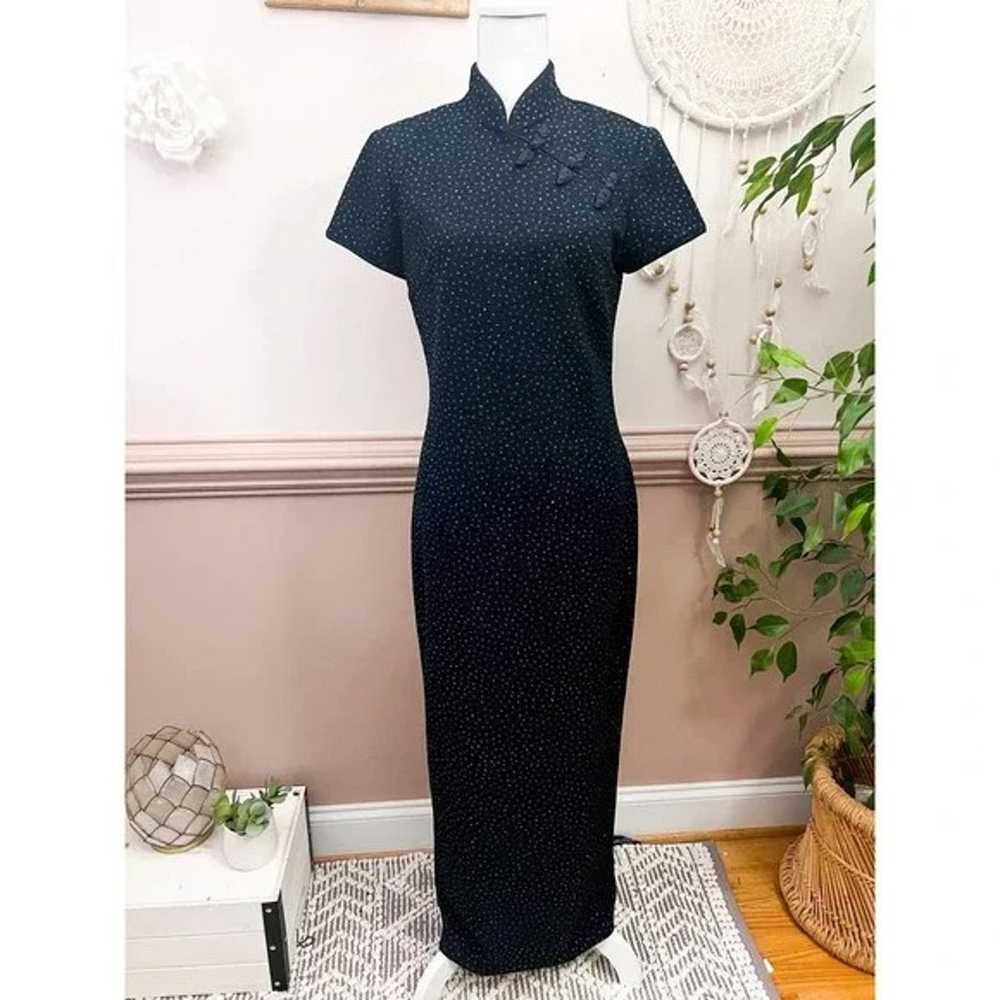 Navy Beaded Gown size 8 - image 1
